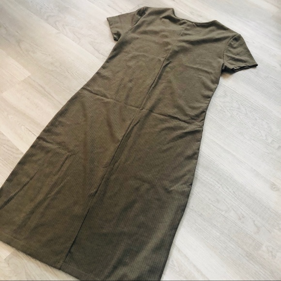 Rue 21 Bodycon Lace Up Dress - Army Green - Picture 5 of 5